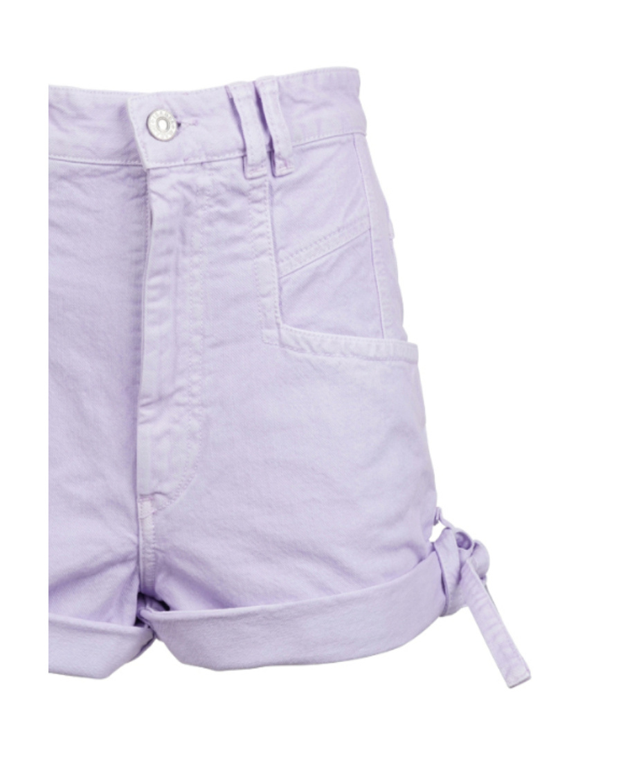 Isabel Marant Naesqui High-waisted Denim Shorts In Purple