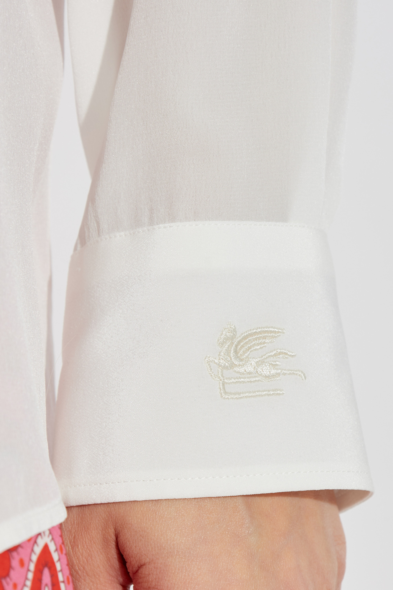 Etro Point Collar Shirt With Long Sleeves In White