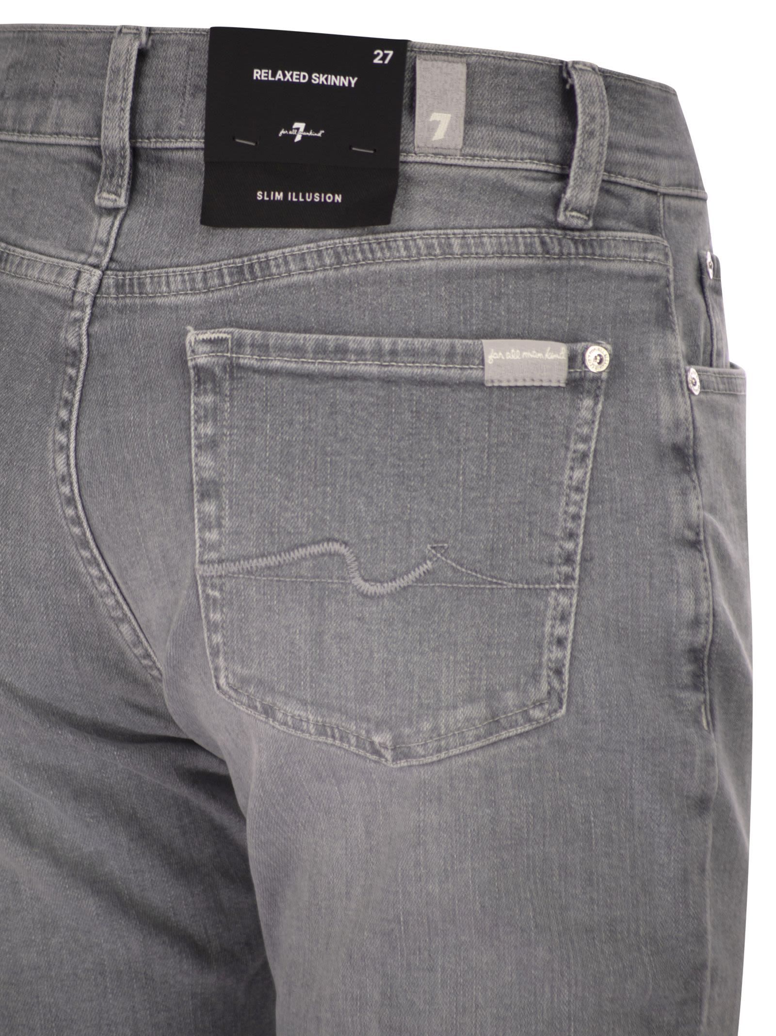 7 For All Mankind Belt Loop Jeans In Gray