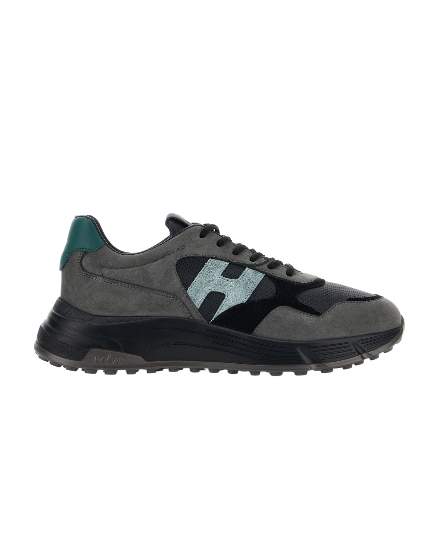 Hogan Hyperlight Panelled Leather Sneakers In Black