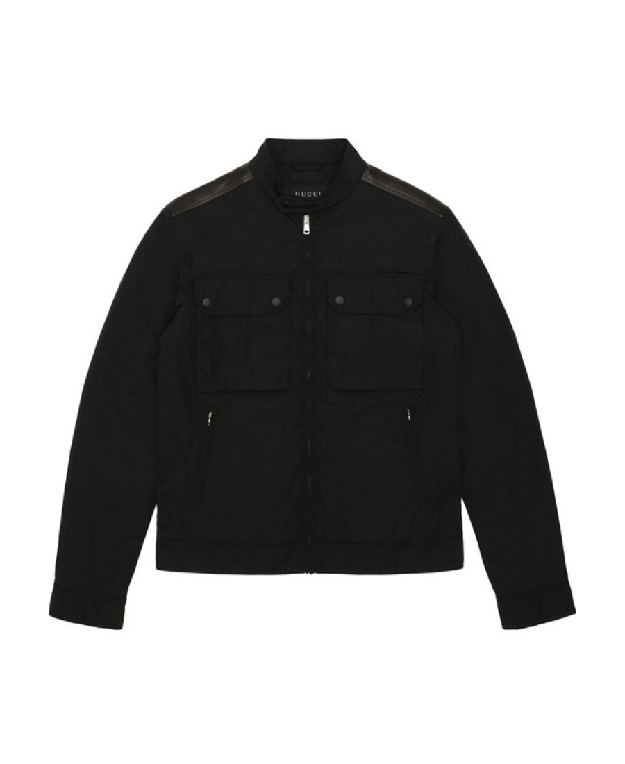 Gucci High-necked Casual Jacket In Black