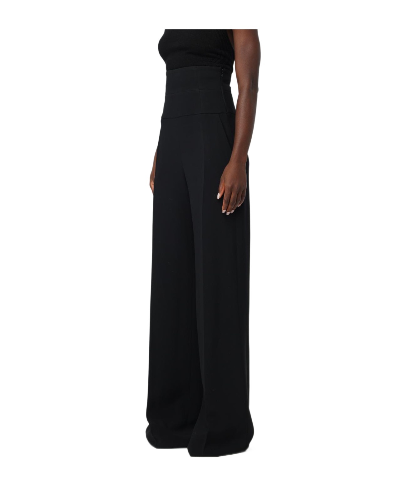 Ermanno Scervino High-waisted Casual Pants In Black
