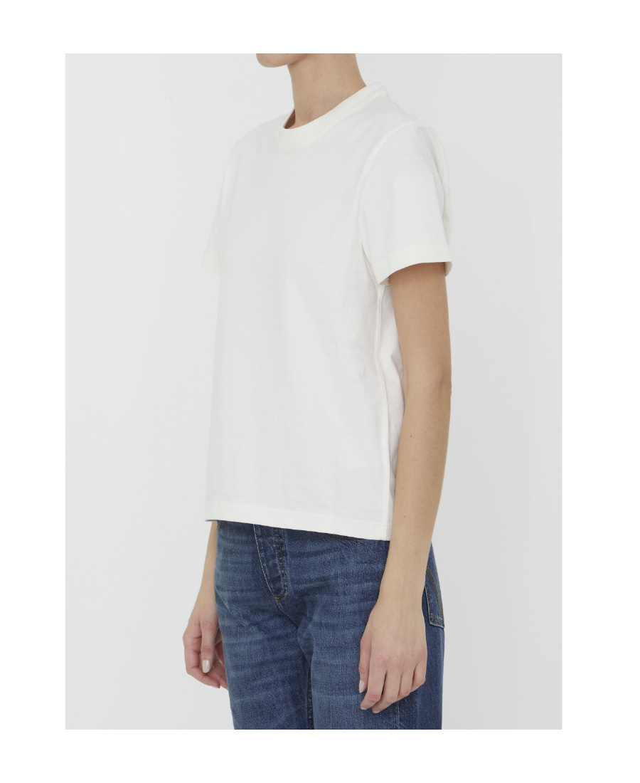 Bottega Veneta Short-sleeved T-shirt With Round Neck In White