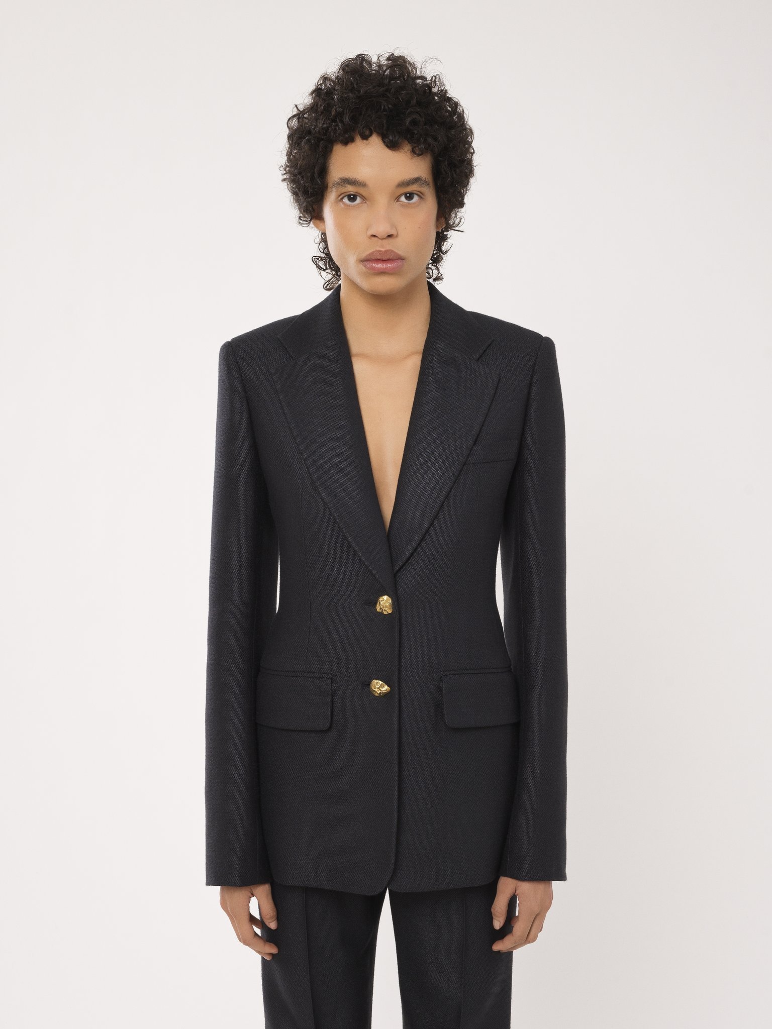 CHLOÉ NUGGET-BUTTON TAILORED BLAZER