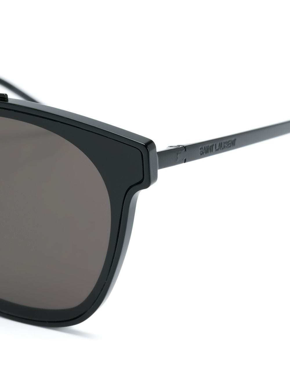 Saint Laurent Aviator Square Frame Sunglasses In Brown
