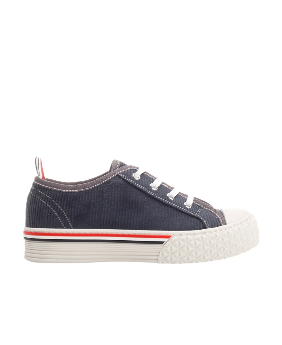 Thom Browne Tartan Tread Collegiate Sneakers In Black