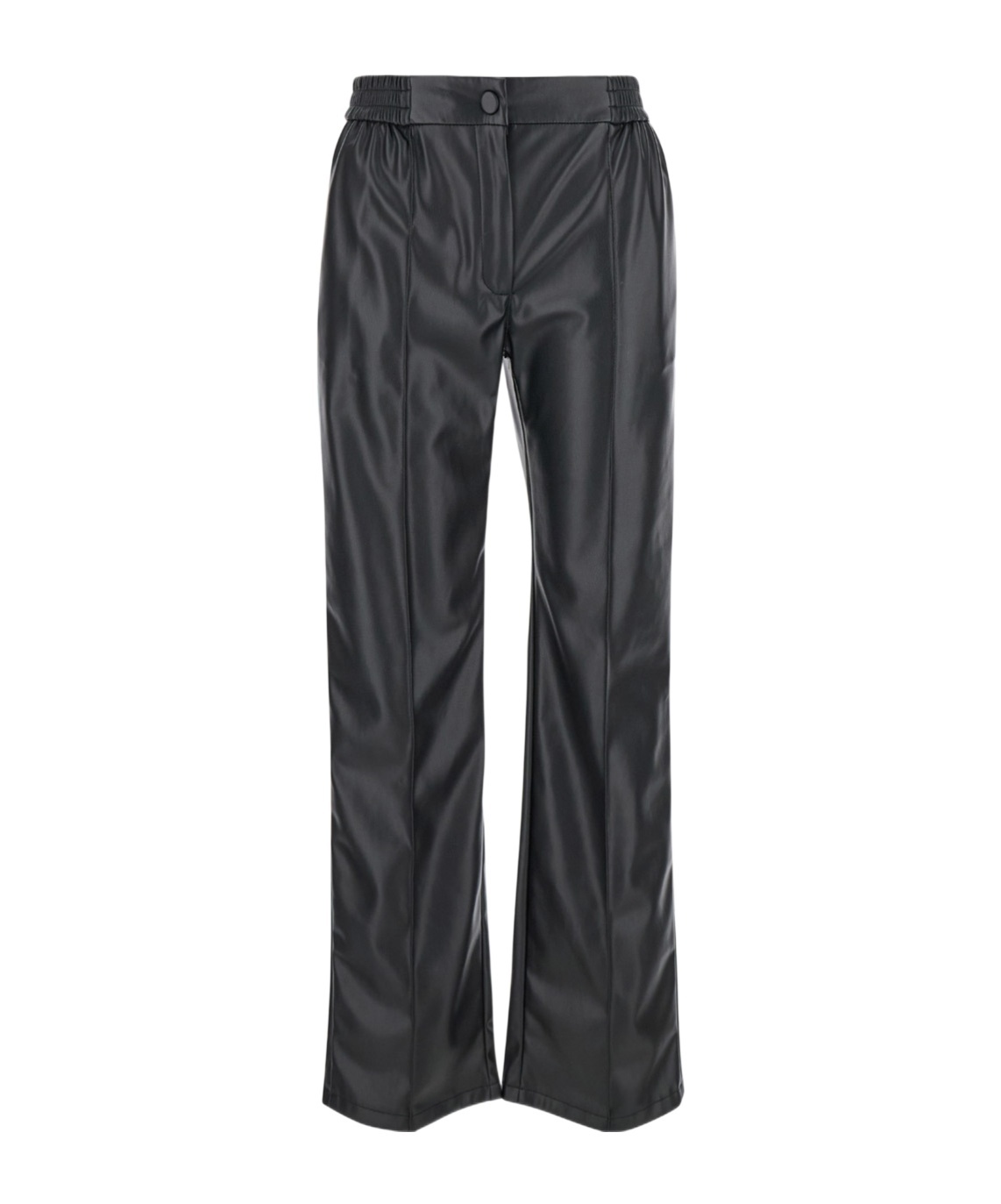 TWINSET OVAL T-PLAQUE FAUX-LEATHER TROUSERS