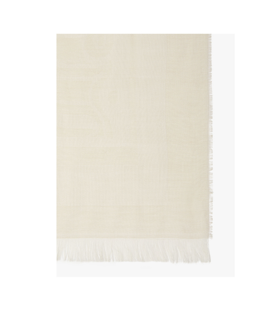 Max Mara Wool Blended Shawl In White