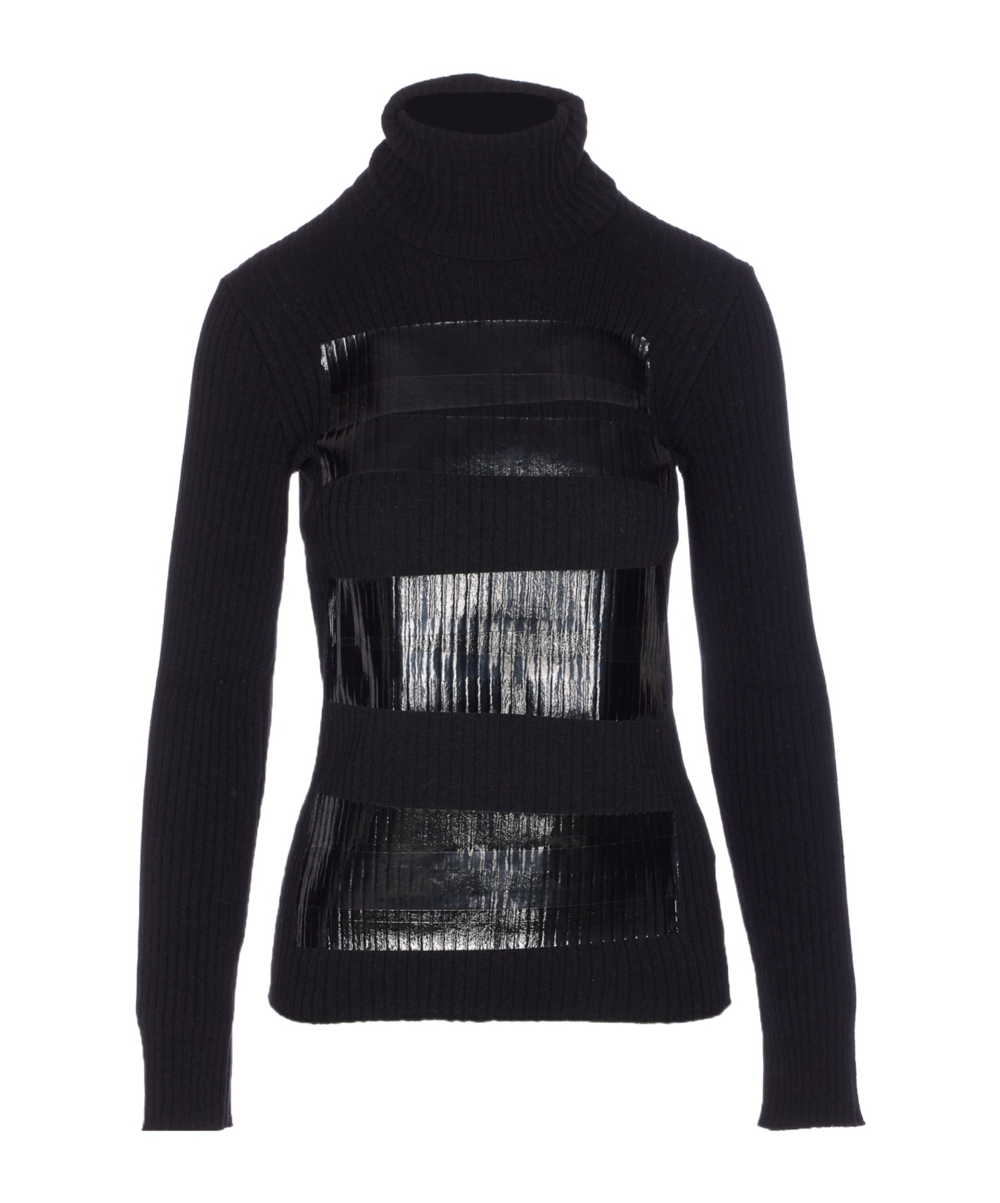 Mm6 Maison Margiela Ribbed Turtleneck Sweater In Black