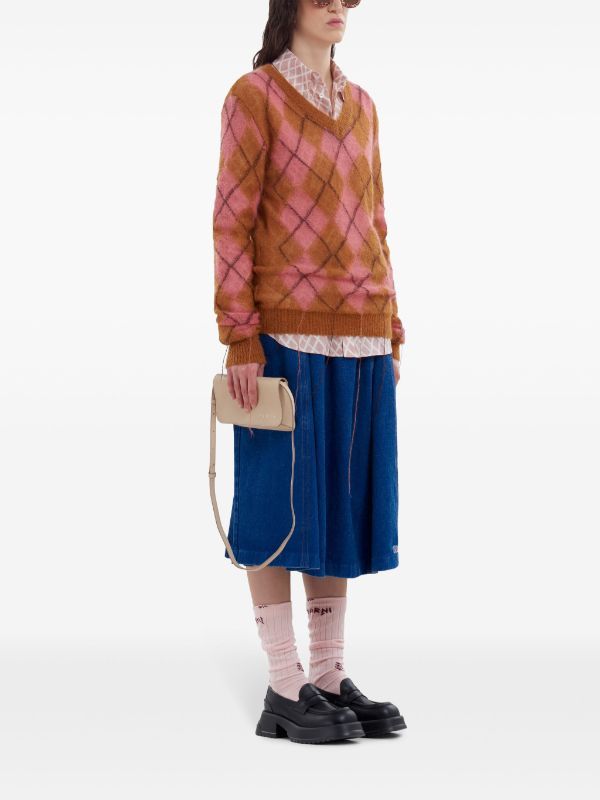 Marni Patterned Long-sleeve Shirt In Pink