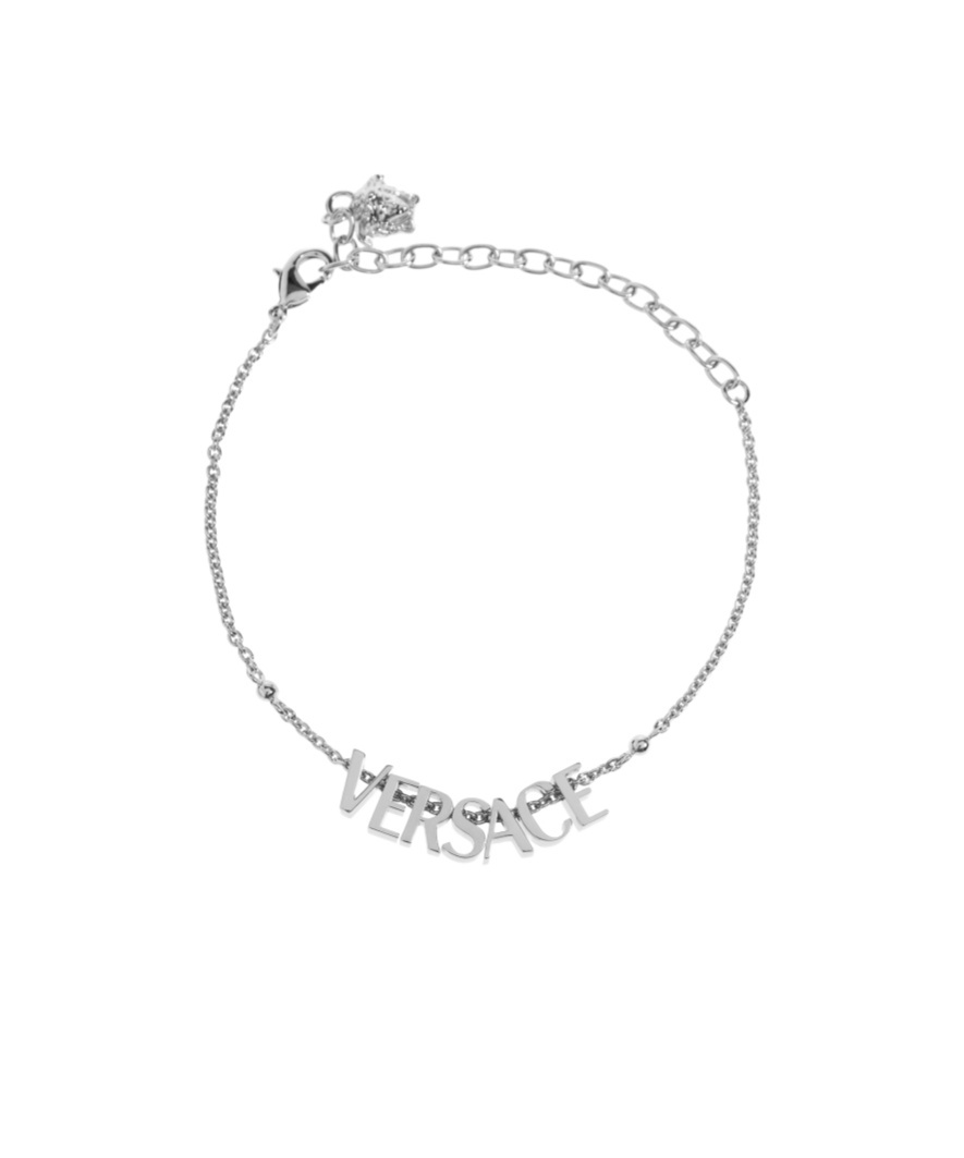 Versace Logo-lettering Bracelet In White