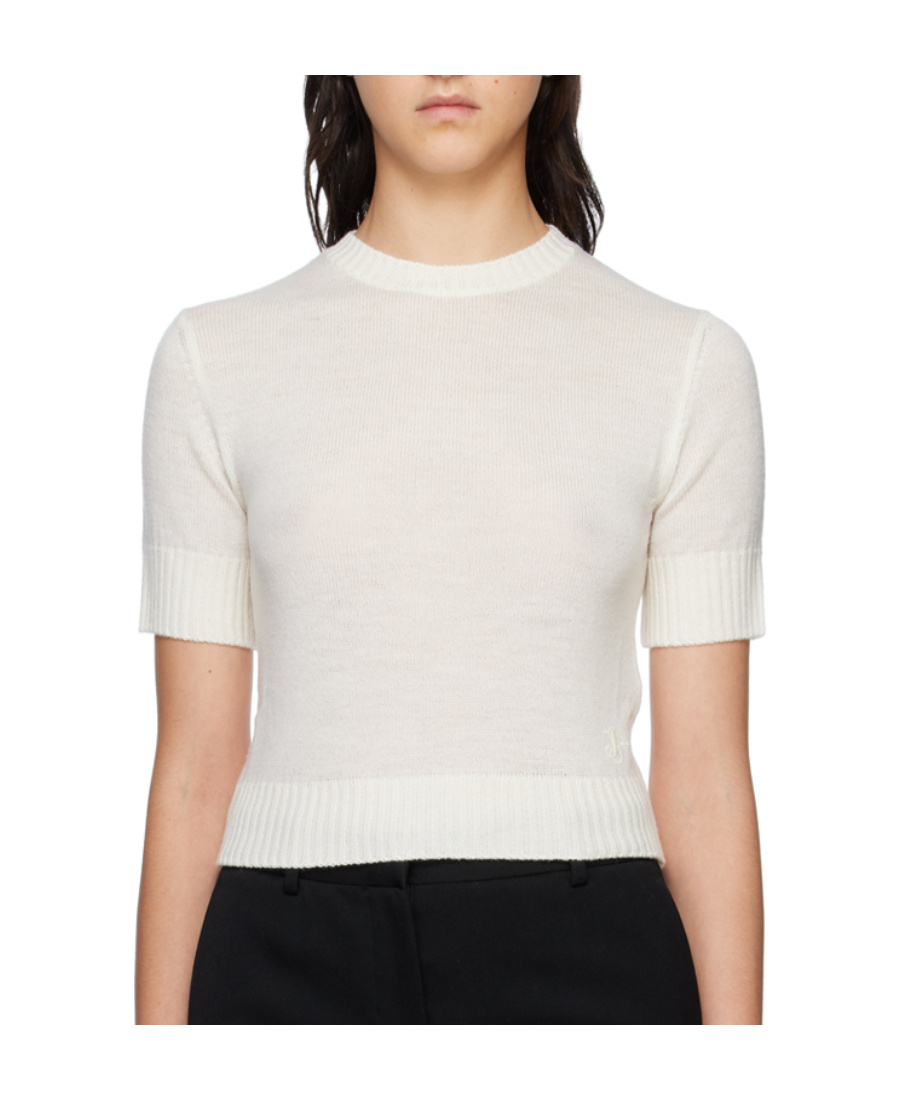 Shop Jil Sander Short-sleeves Wool Top In White