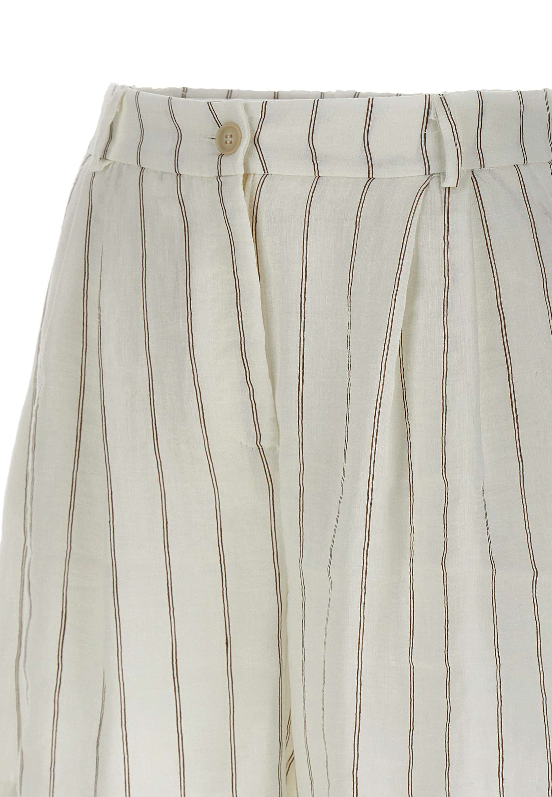 Kaos Blend Pinstripe Shorts In White