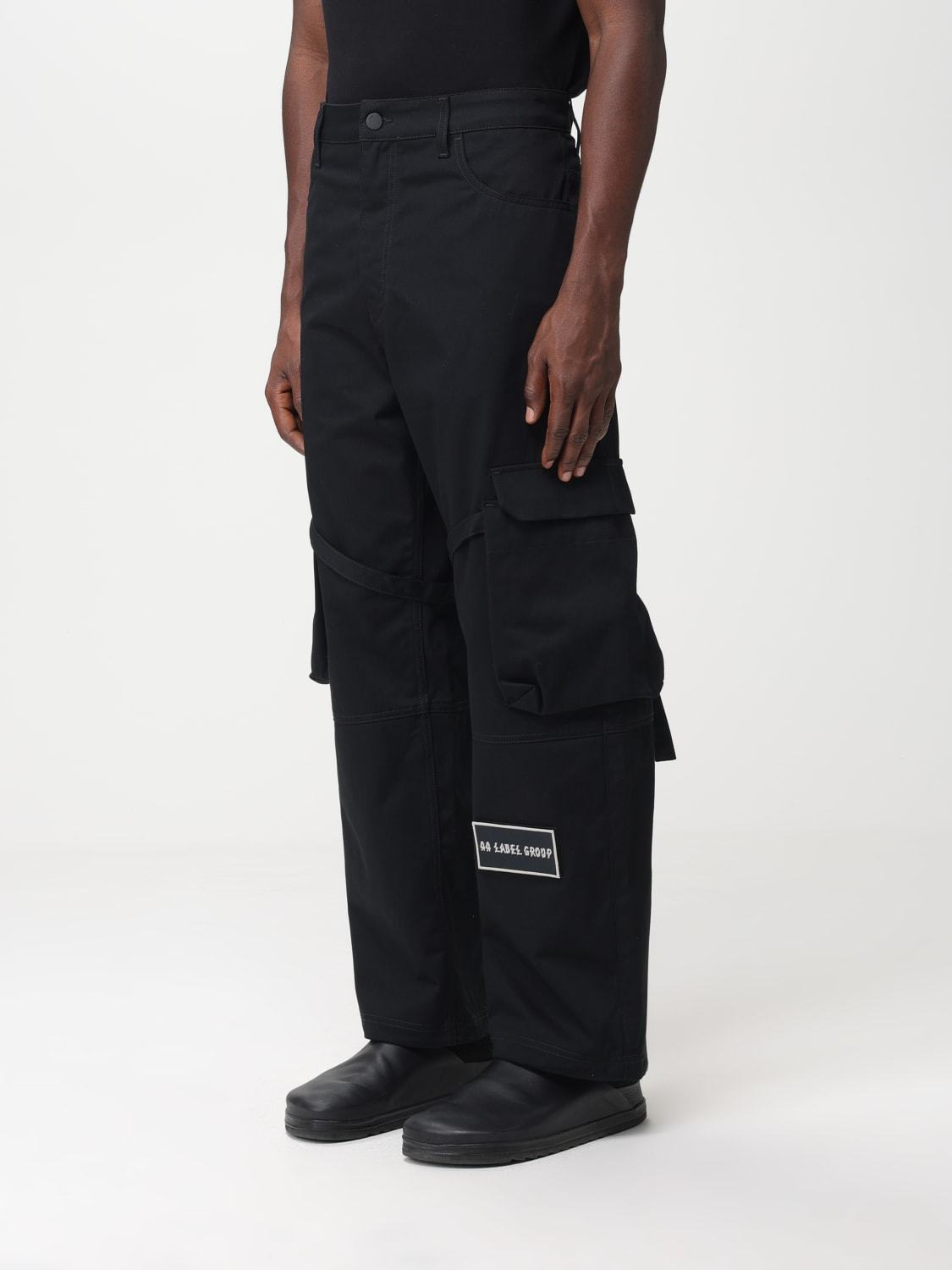 44 Label Group Logo-patch Cotton Cargo Pants In Black