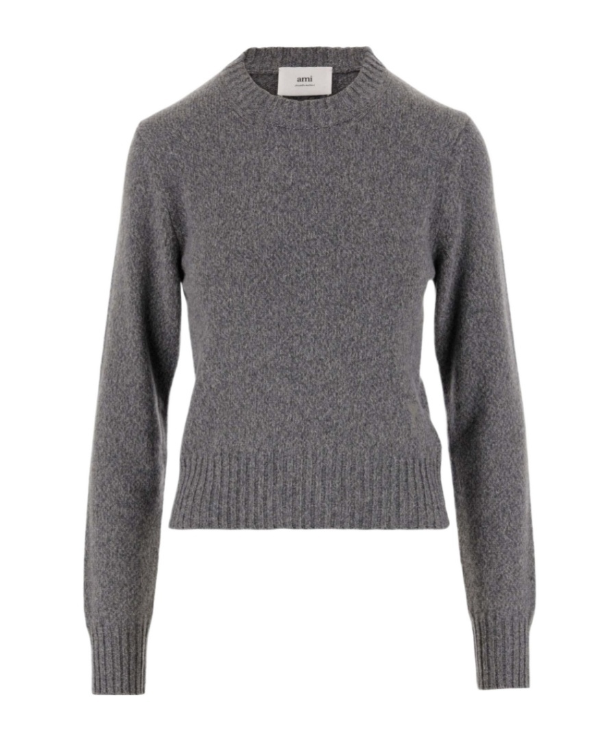 AMI ALEXANDRE MATTIUSSI AMI PARIS AMI DE COEUR LOGO EMBROIDERED KNITTED JUMPER