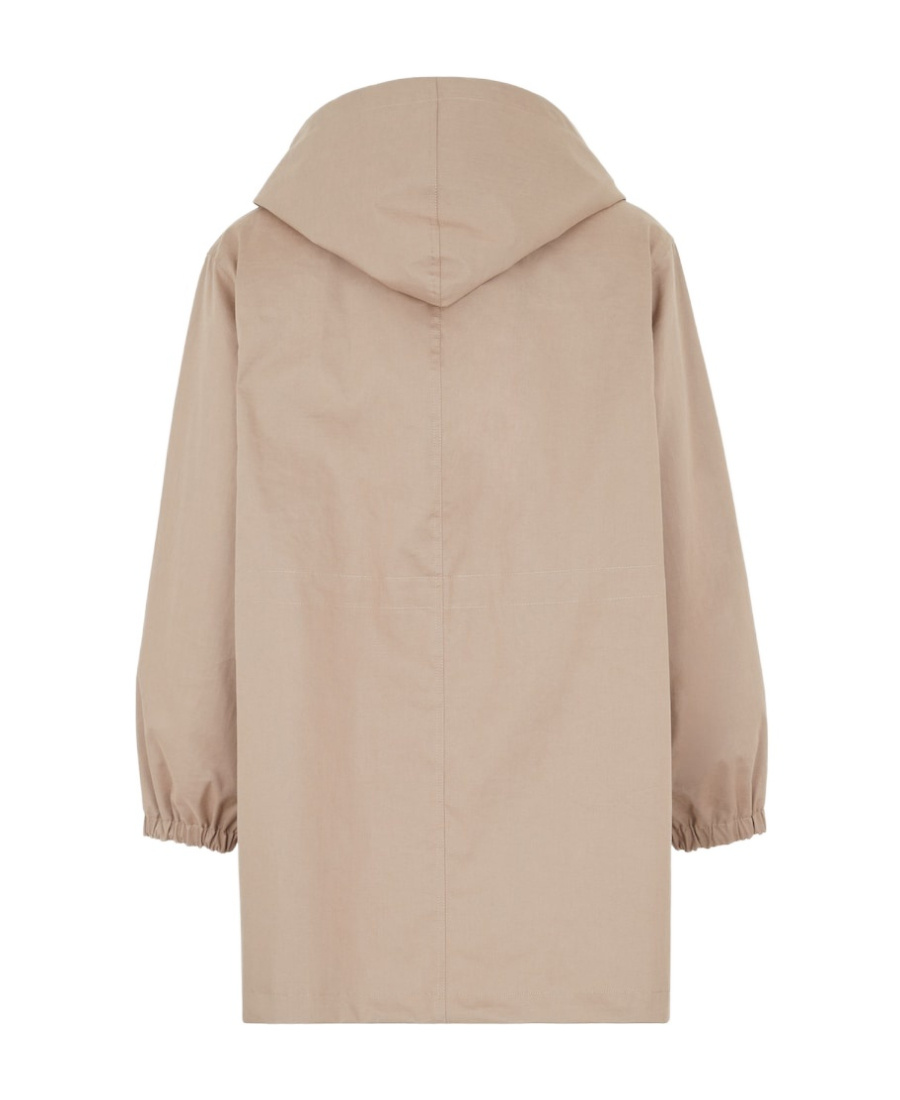 Fendi Logo Detailed Hooded Parka Jacket In Nude