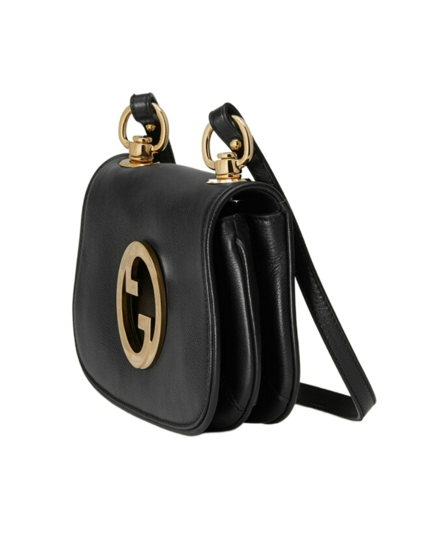 Gucci Leather Blondie Crossbody Bag With Adjustable Strap In Black