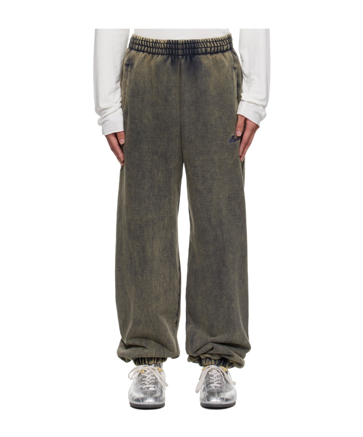We11 Done Teddy Id Jogger Sweatpants In Gray