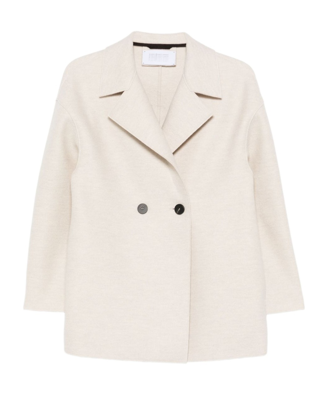 Harris Wharf London Short Double-breasted Coat In Light Beige In Neutral