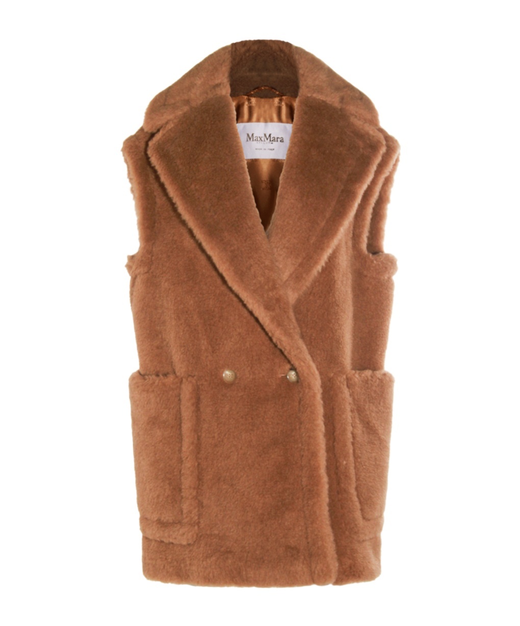 Max Mara Lapel Vest In Brown
