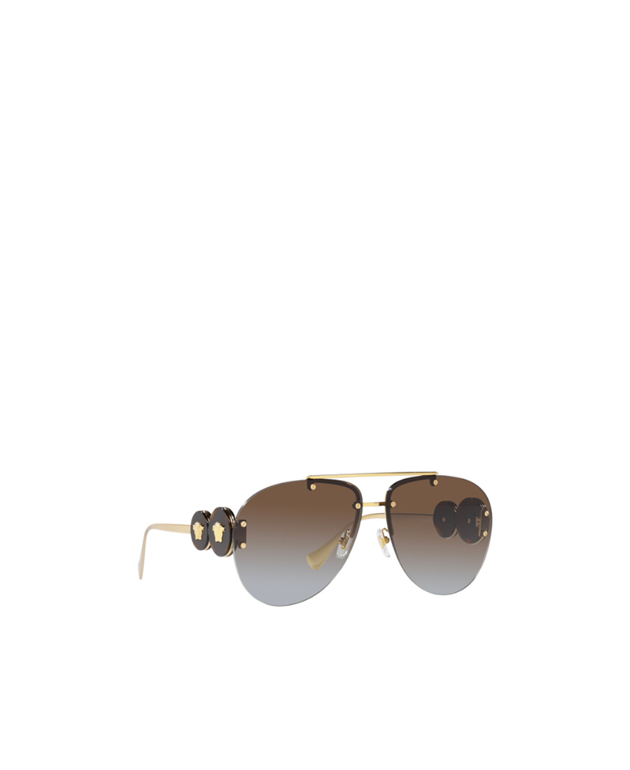 Versace Medusa Head Pilot-frame Sunglasses In Gray