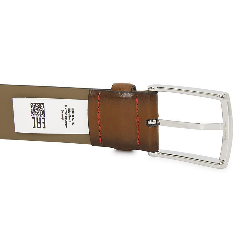 Hugo Boss Logo Belt In Brown
