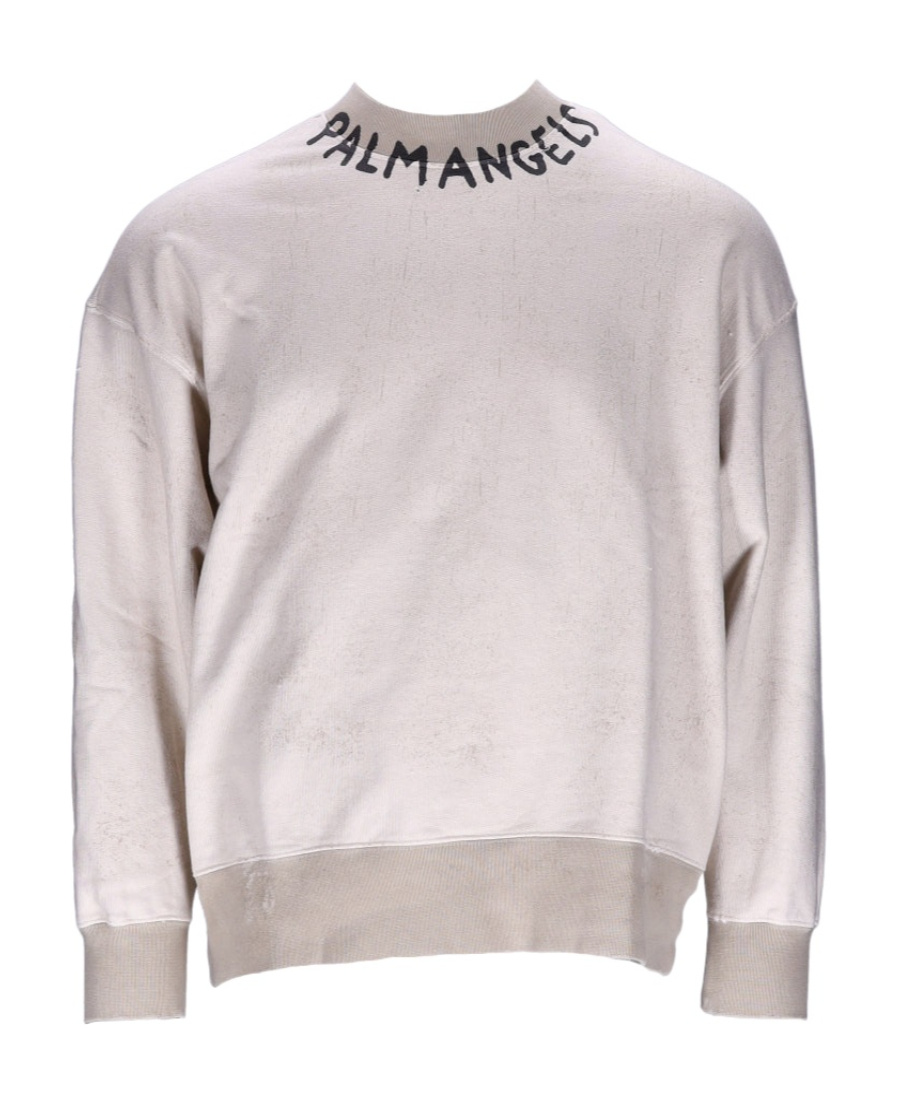 Palm Angels Logo-print Crew Neck Sweatshirt In Pink