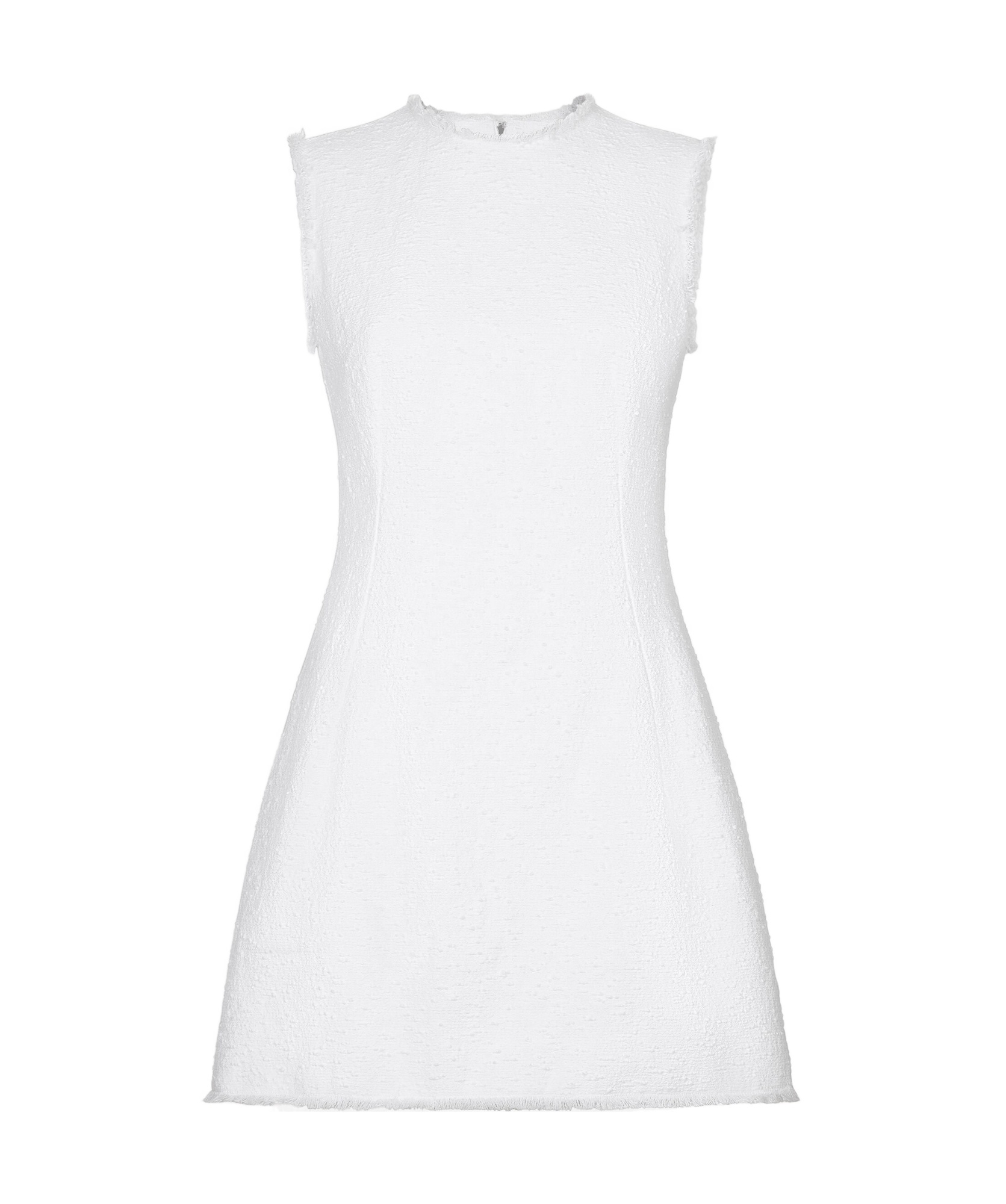 Dolce & Gabbana Tweed Sleeveless Minidress In White
