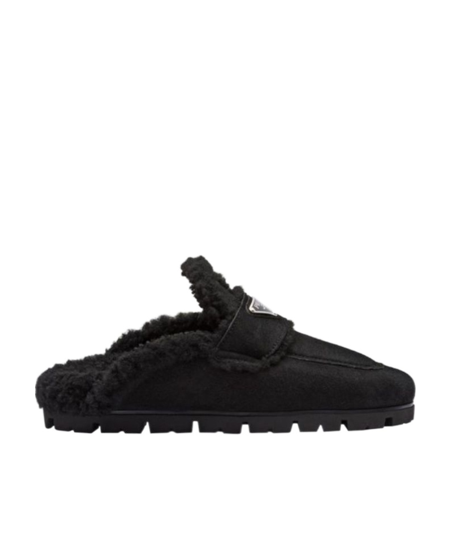 PRADA MULLER SHOES WITH ROUND HEAD AND FLAT SOLES