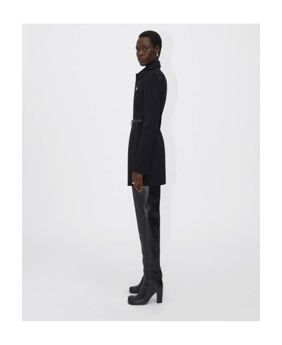 Shop Bottega Veneta Bottega Cllr Bd Ls Pckts Structured Wool In Black