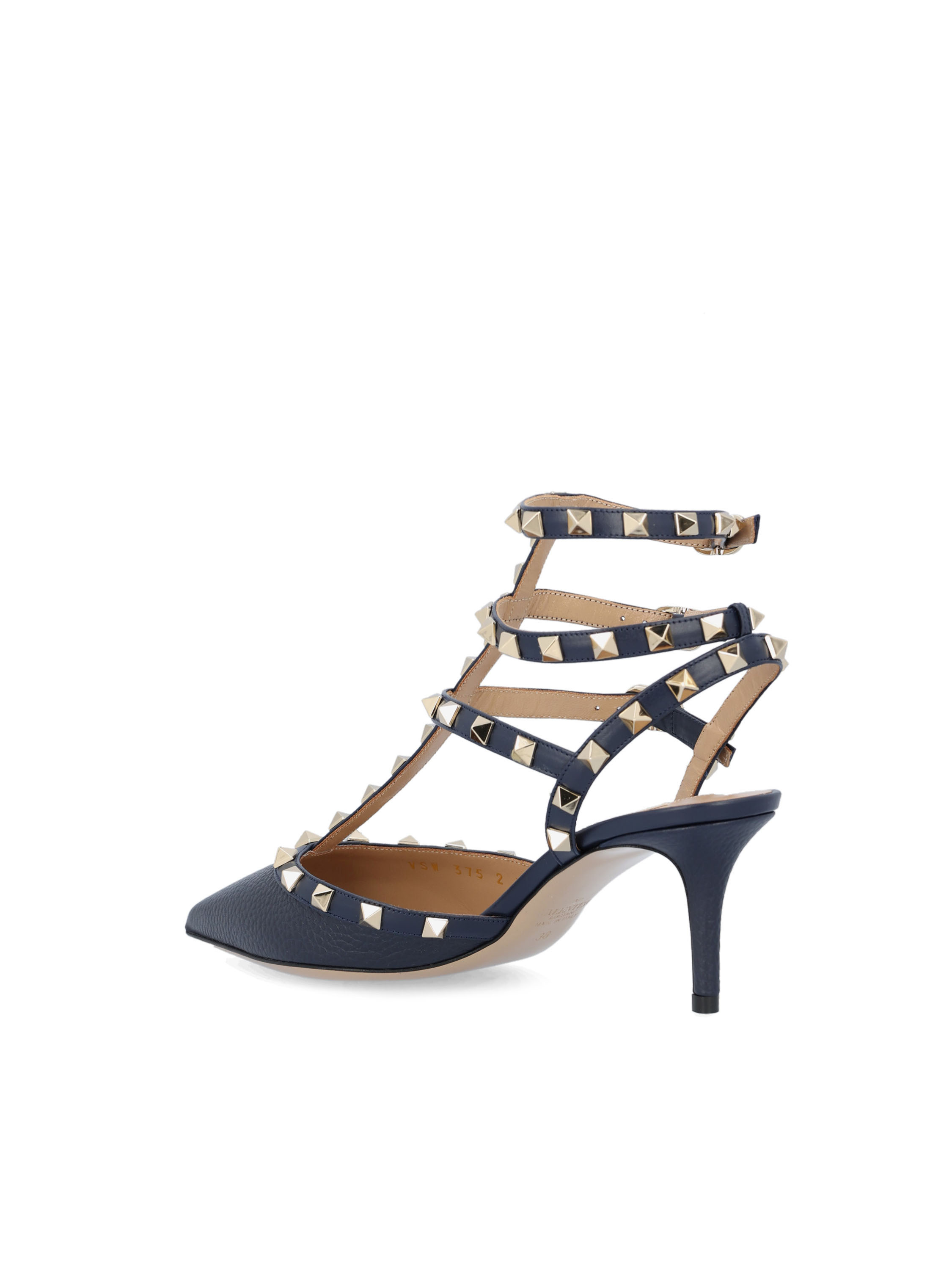 Valentino Rockstud Leather Slingback Pumps In Black