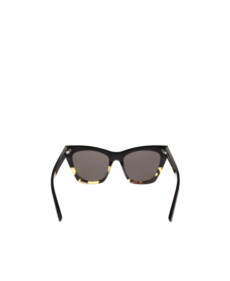 Saint Laurent Multicolor Logo Sunglasses In Black
