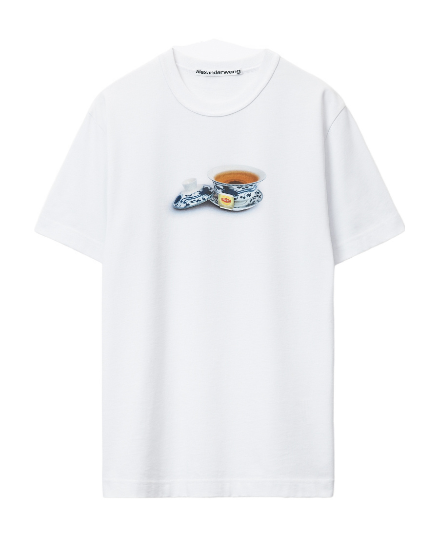 Alexander Wang Teacup Graphic T-shirt In White
