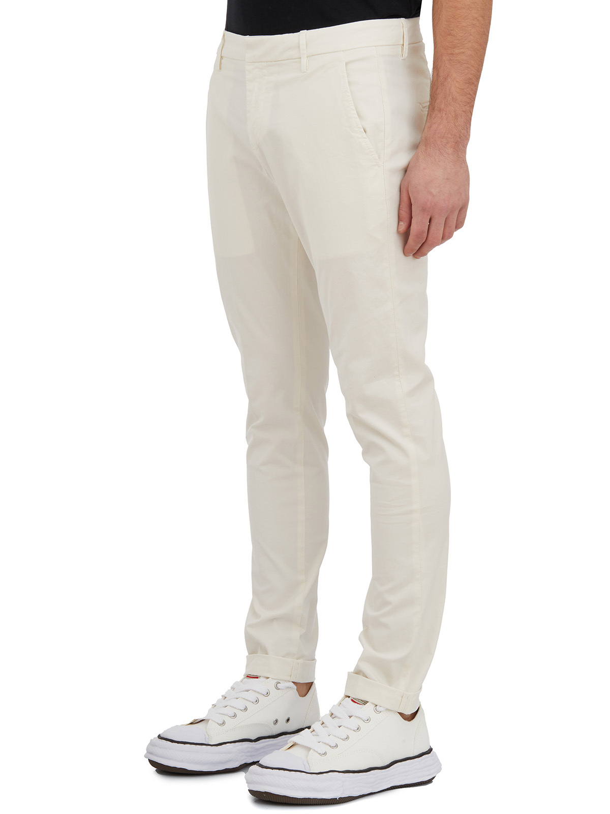Dondup Belt Ring Denim Trousers In White