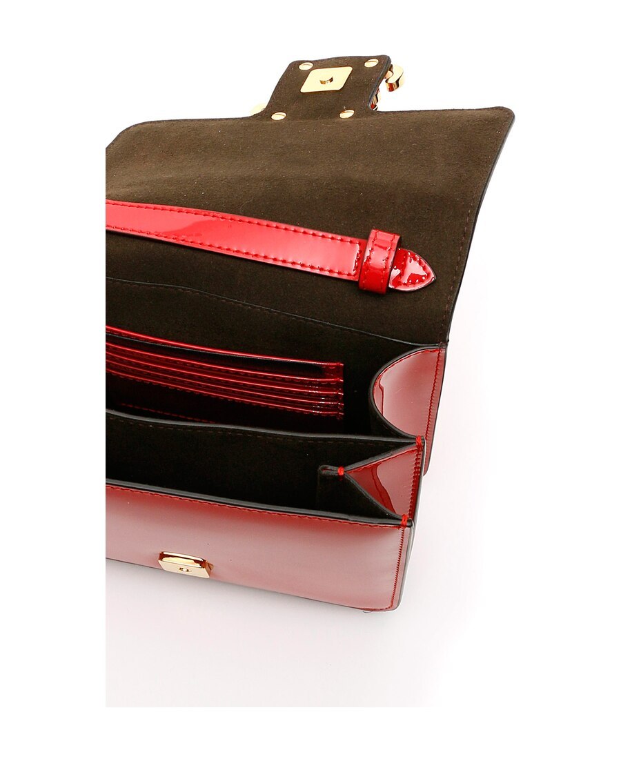 Fendi Karligraphy Shoulder Bag In Red