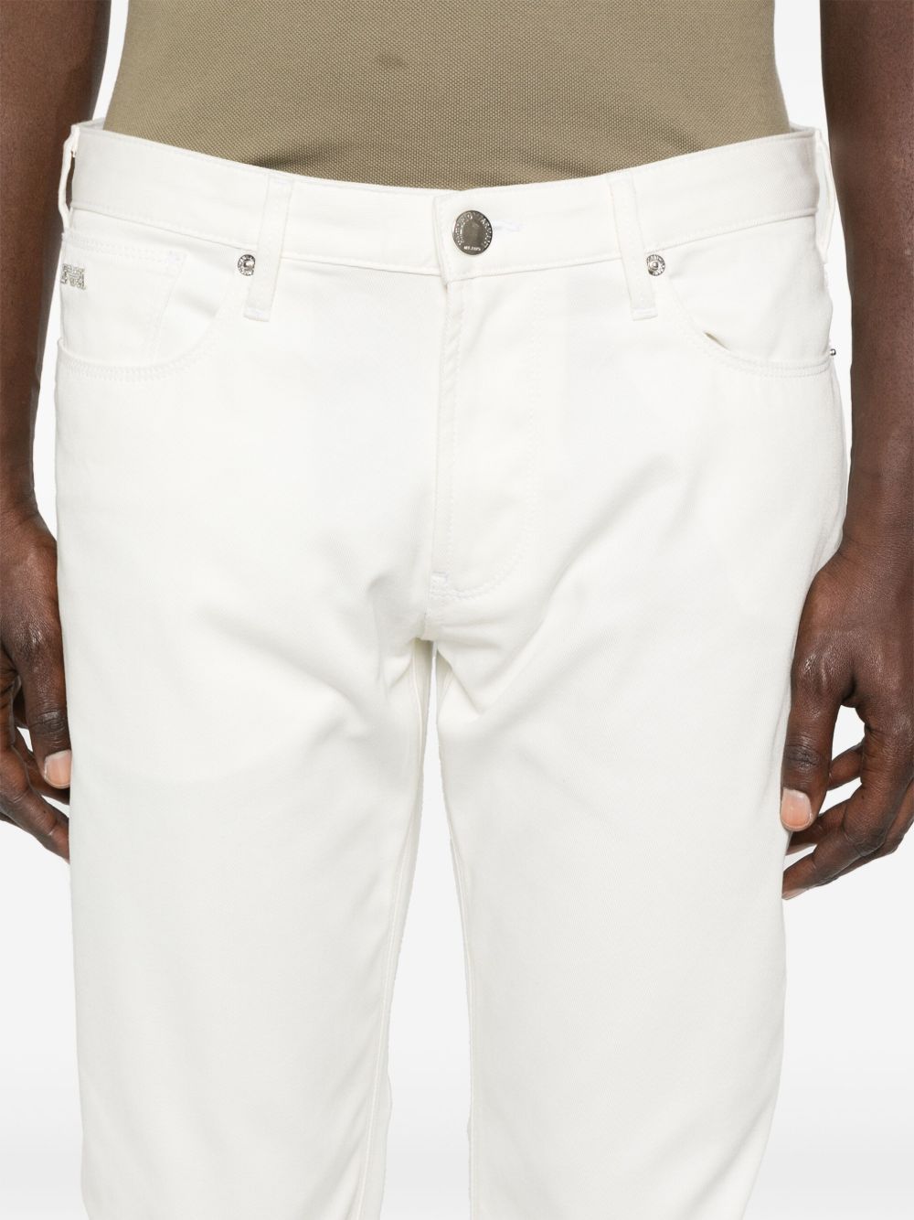 Emporio Armani Denim Cotton Jeans In White