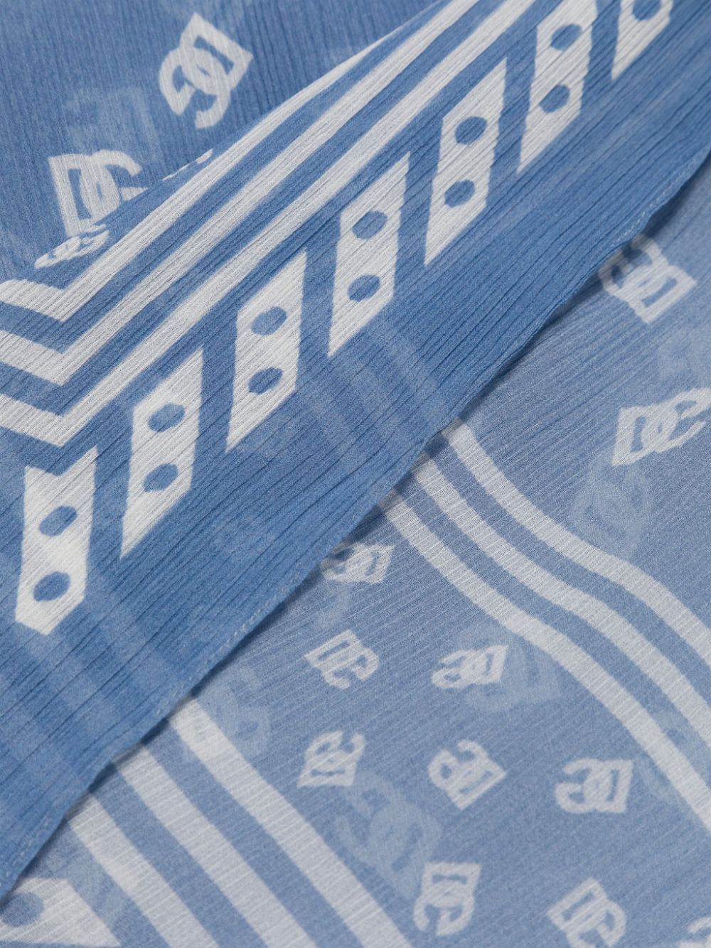 Dolce & Gabbana Dg Logo-print Silk Scarf In Blue