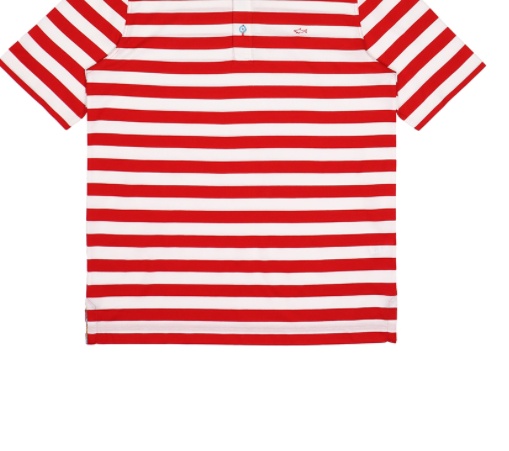 Paul & Shark Striped Short-sleeved Polo Shirt In Red