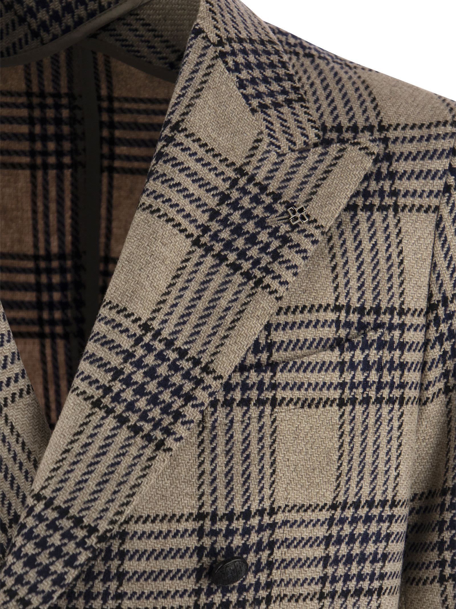 Tagliatore Checked Double-breasted Blazer In Black