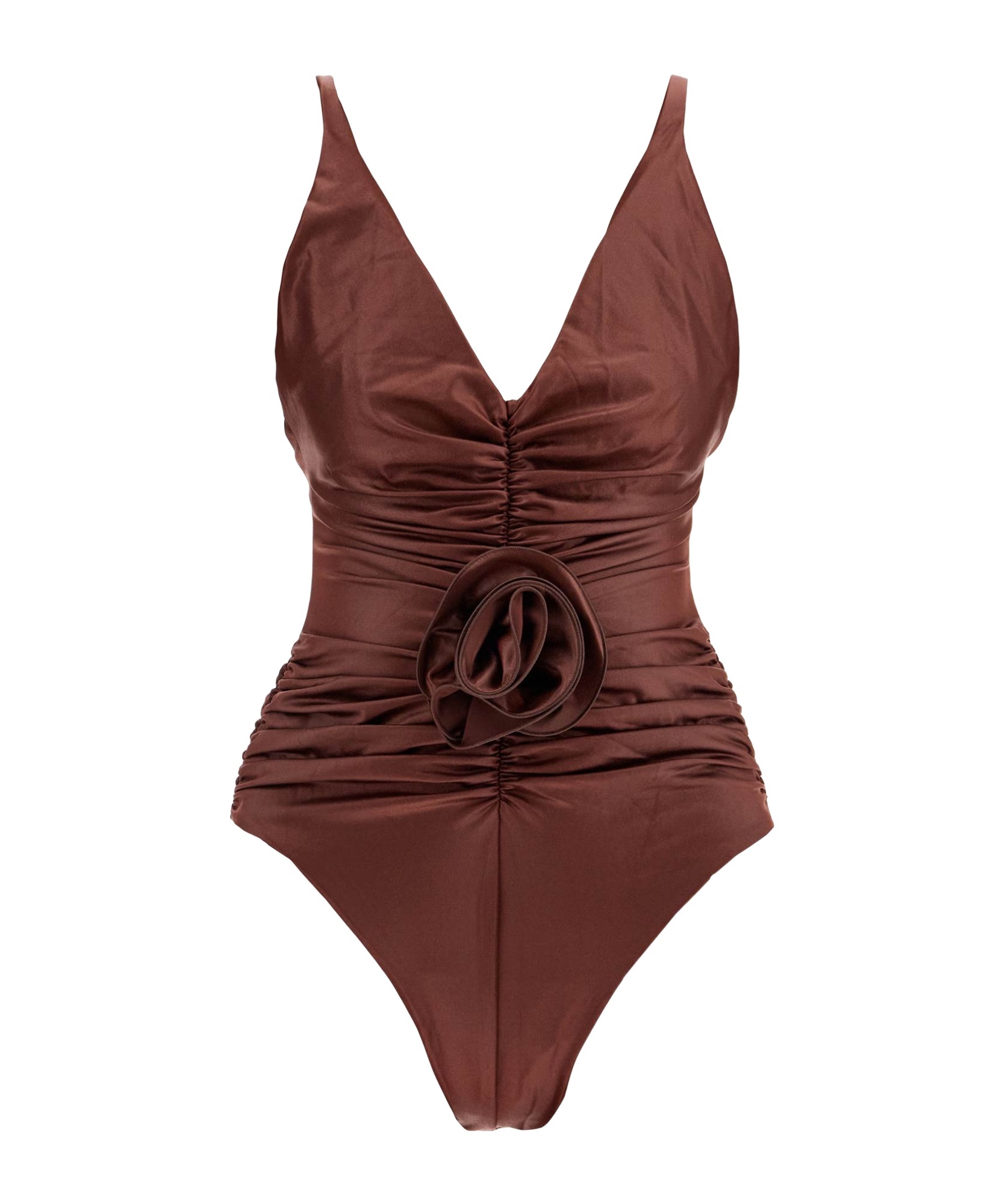 Magda Butrym Ruffled One-piece Swimsuit With In Red