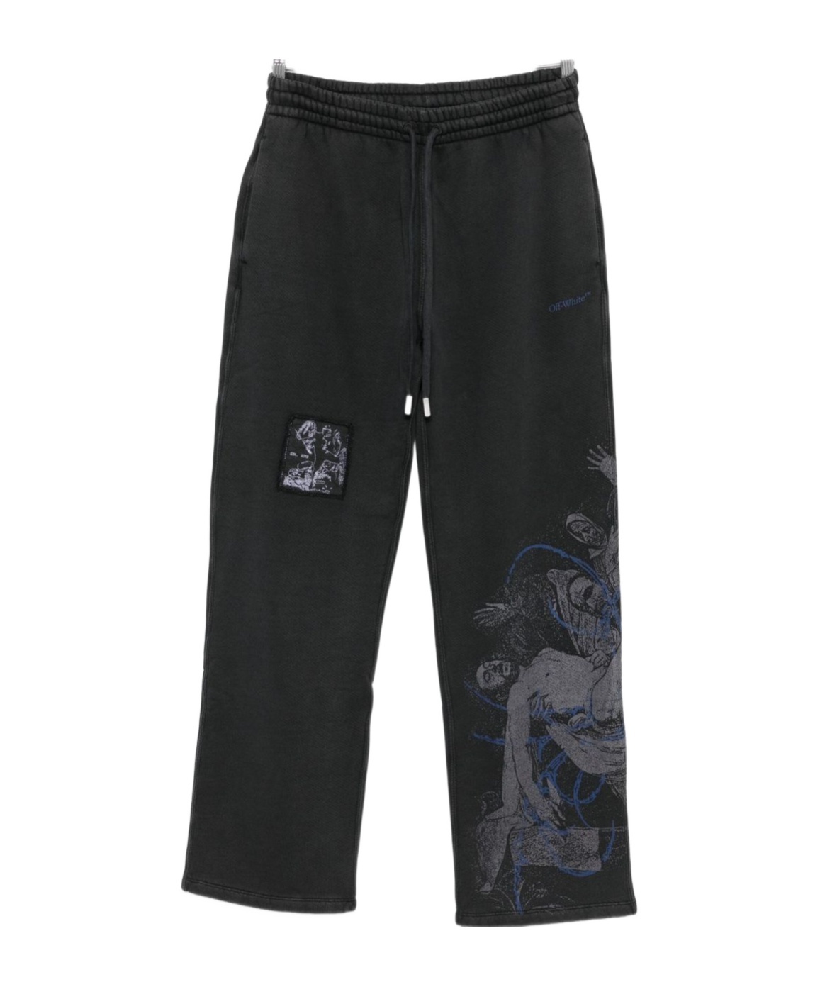 Off-white Graphic Print Sweatpants Side Pockets In Black
