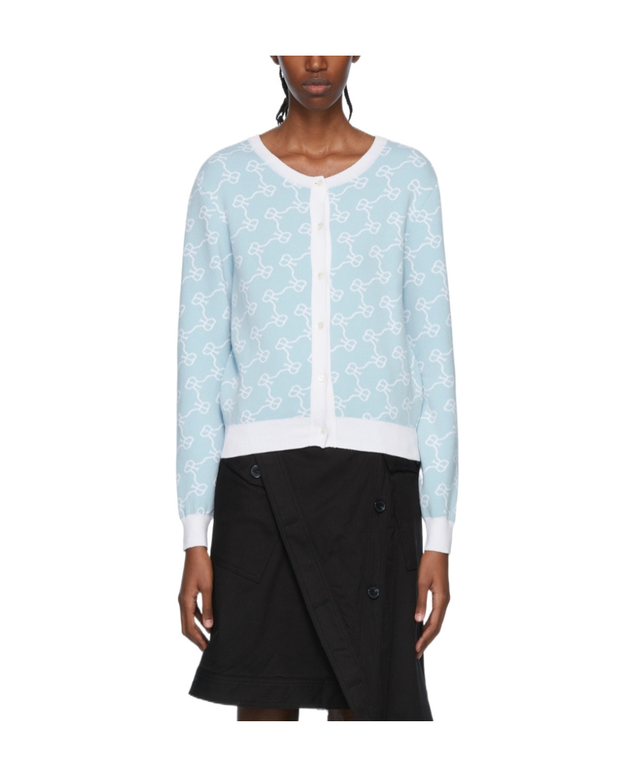 Rokh Blue Viscose Cardigan In White
