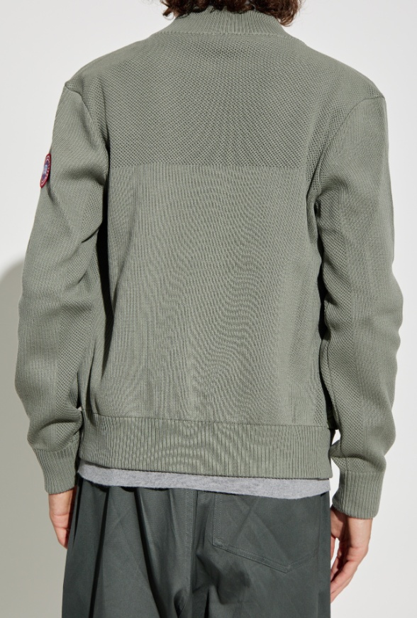 Canada Goose Long-sleeved Paneled Down Jacket In Green