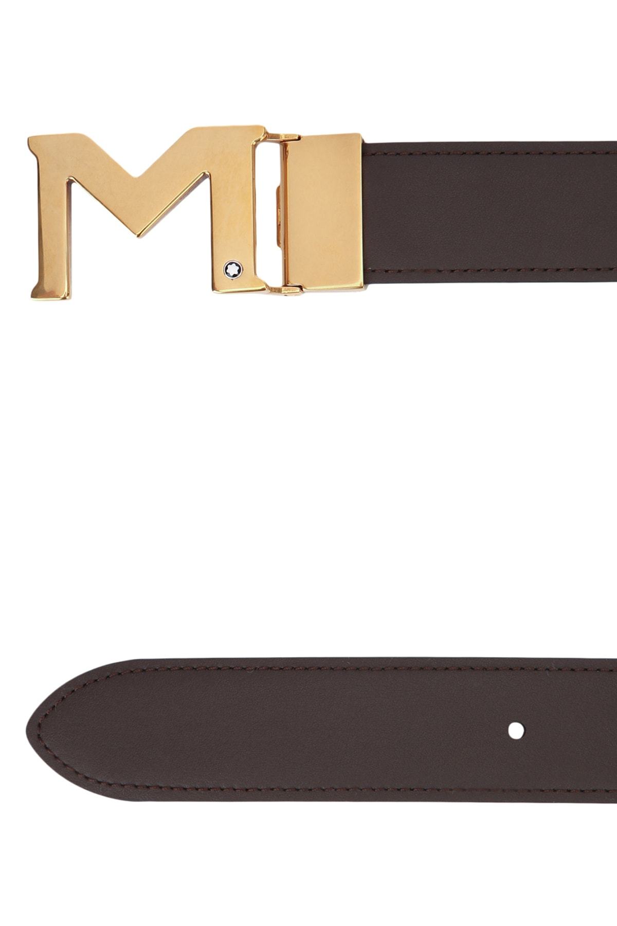 Montblanc Vintage Pin Buckle Leather Belt Adjustable Length In Brown