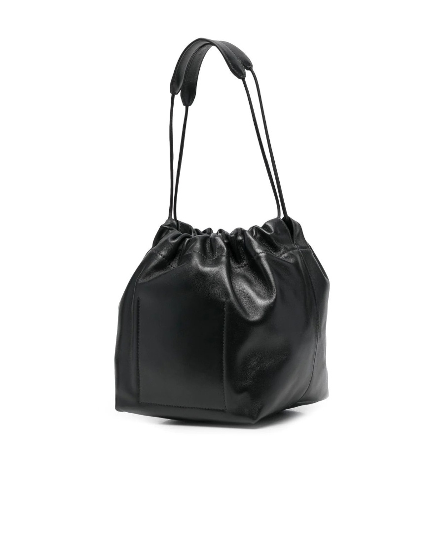 Jil Sander Drawstring-fastening Shoulder Bag In Black