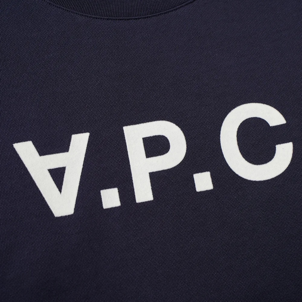 Apc Logo-print Round Neck Sweatshirt In Black