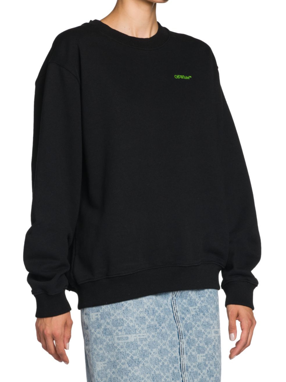 Off-white Blurred Arrow Reg Crewneck Black Multico In Black
