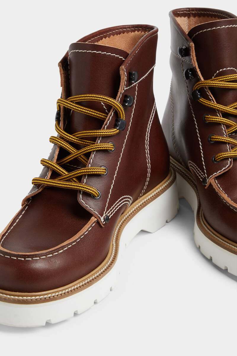 Dsquared2 Leather High Boots In Brown