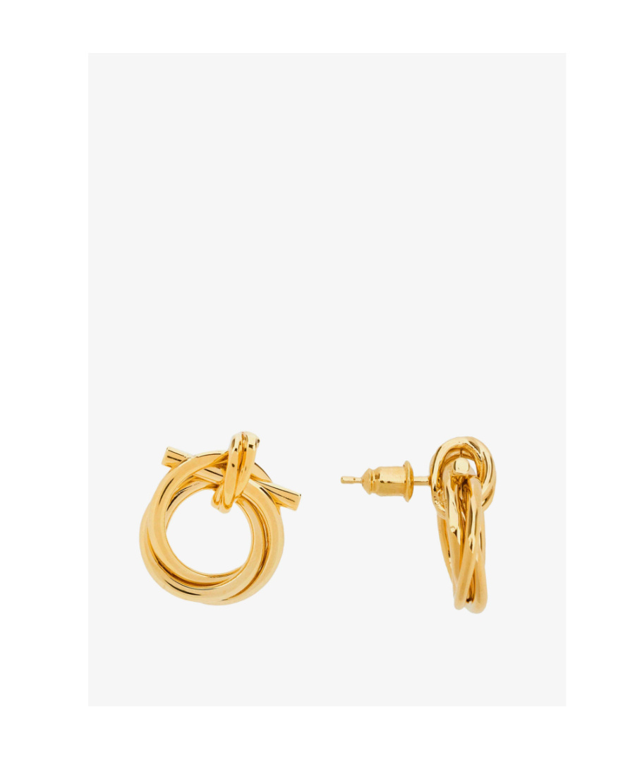 Ferragamo Gancini Twisted Hoop Earrings In Gold