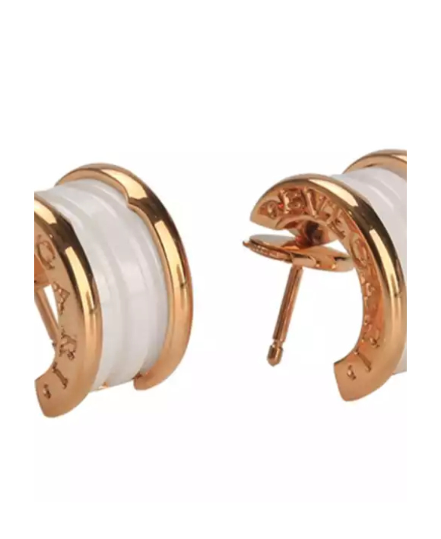 Bvlgari Logo Earrings In Yellow